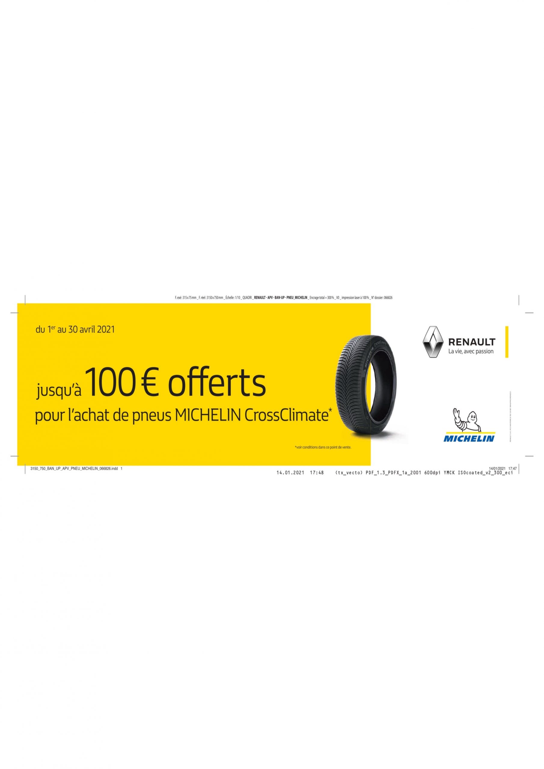 jusqu'à 100€ offert sur les pneu Michelin | Garage Daries Agent Renault & Dacia Conques sur orbiel