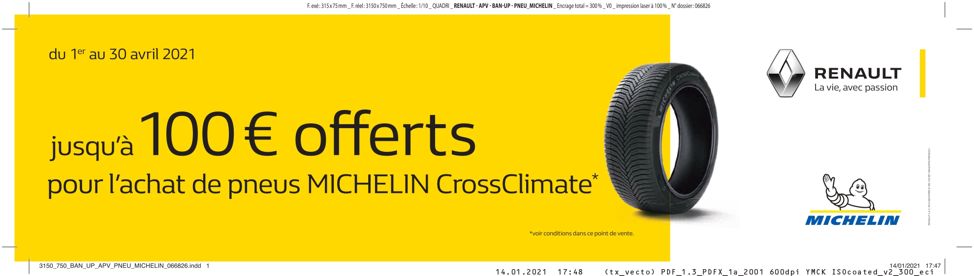 jusqu'à 100€ offert sur les pneu Michelin | Garage Daries Agent Renault & Dacia Conques sur orbiel